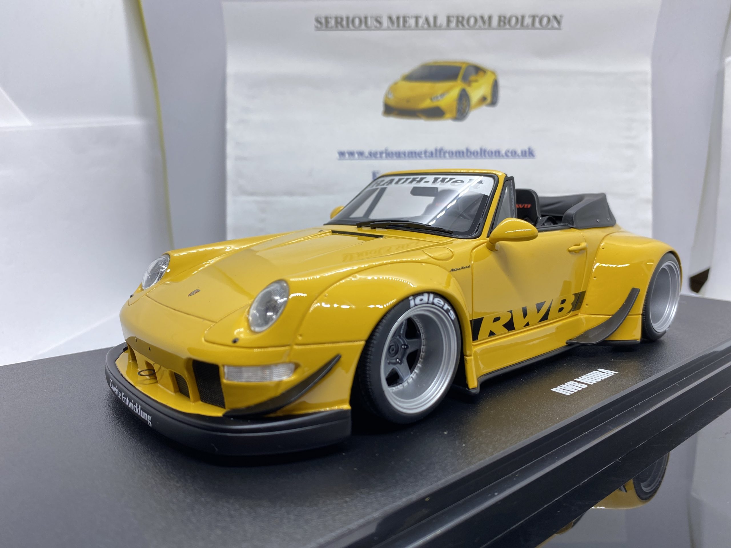 GT SPIRIT GT450 2023 PORSCHE 911 RWB NOHRA YELLOW L/E 1:18 SCALE